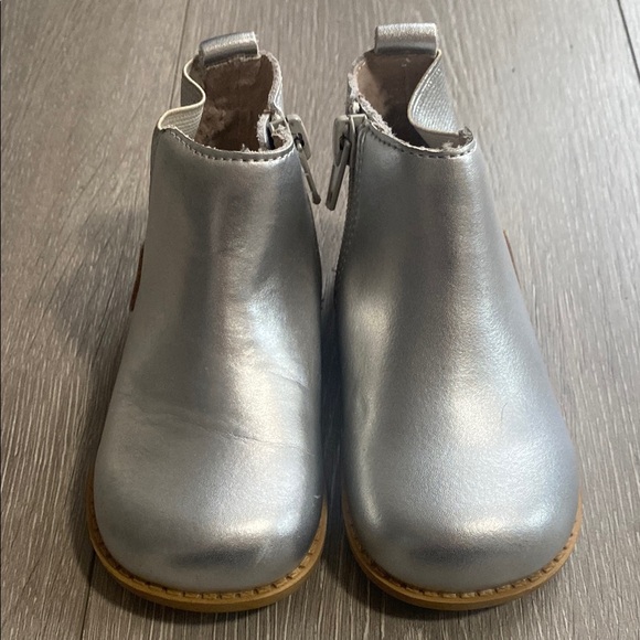 Livie and Luca Toddler Sz 6 6T 6C Silver Leather Ankle Boots Sparkle Girls Kids - Picture 2 of 7